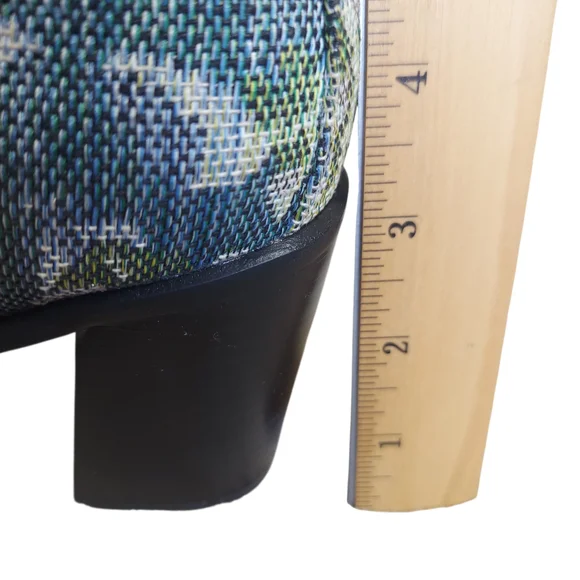 Jeffrey Campbell Hastings Blue Green Floral Tapestry Victorian Boots Lace Up - Picture 13 of 16